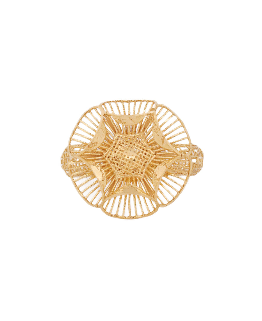 22K Gold Floral Filigree Ring – 3.45g Elegant Jewelry | Bigeasy Jewellers